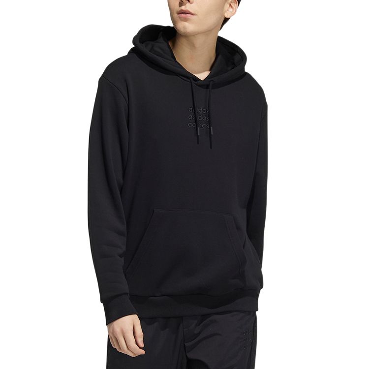 adidas Plain Cotton Pullover Sweatshirt Black H14214