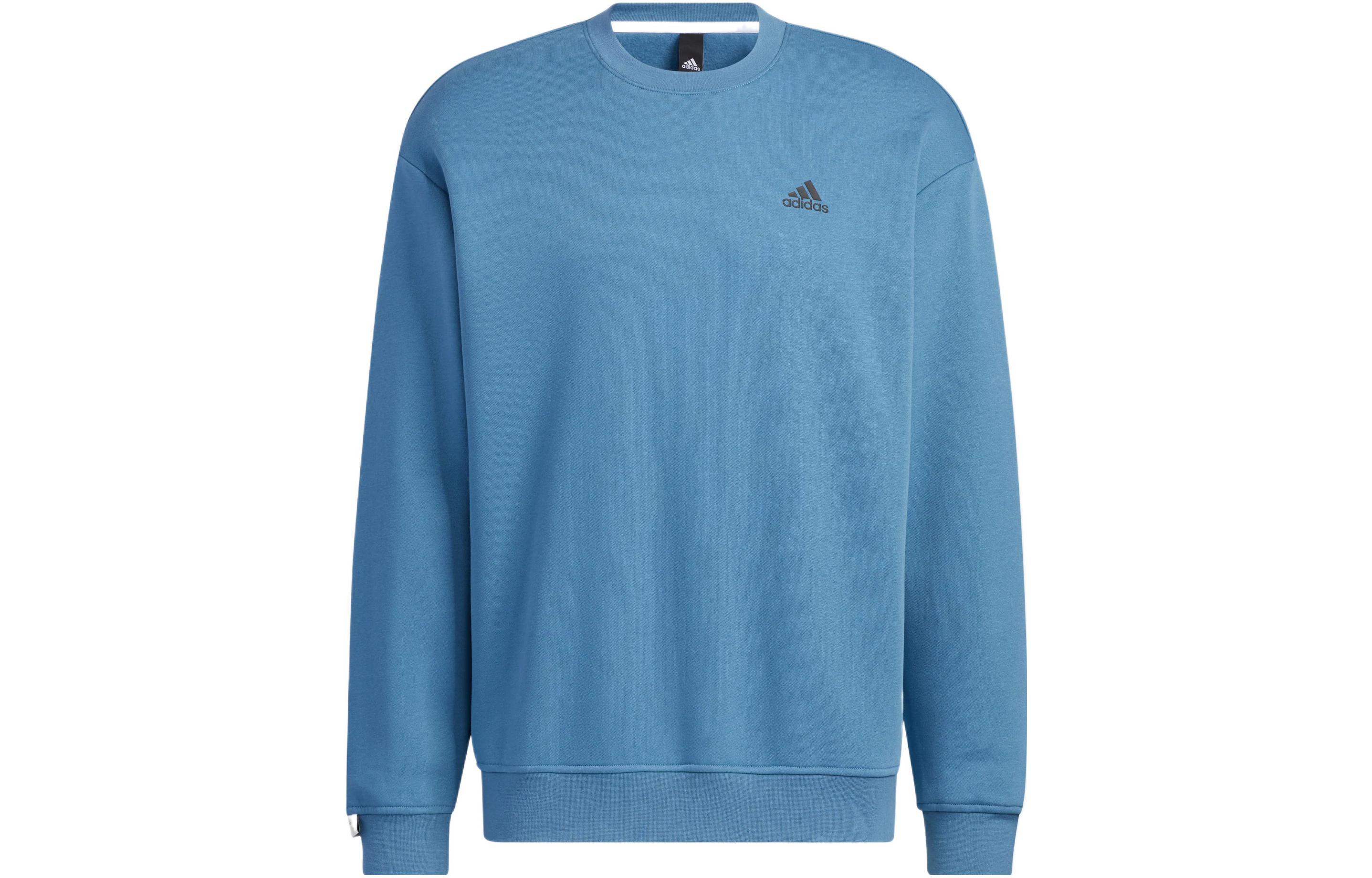 adidas Plain Logo Print Crewneck Sweatshirt Unisex Blue IB2773