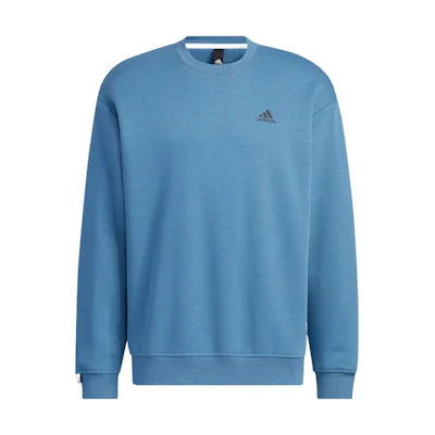 adidas Plain Logo Print Crewneck Sweatshirt Unisex Blue IB2773