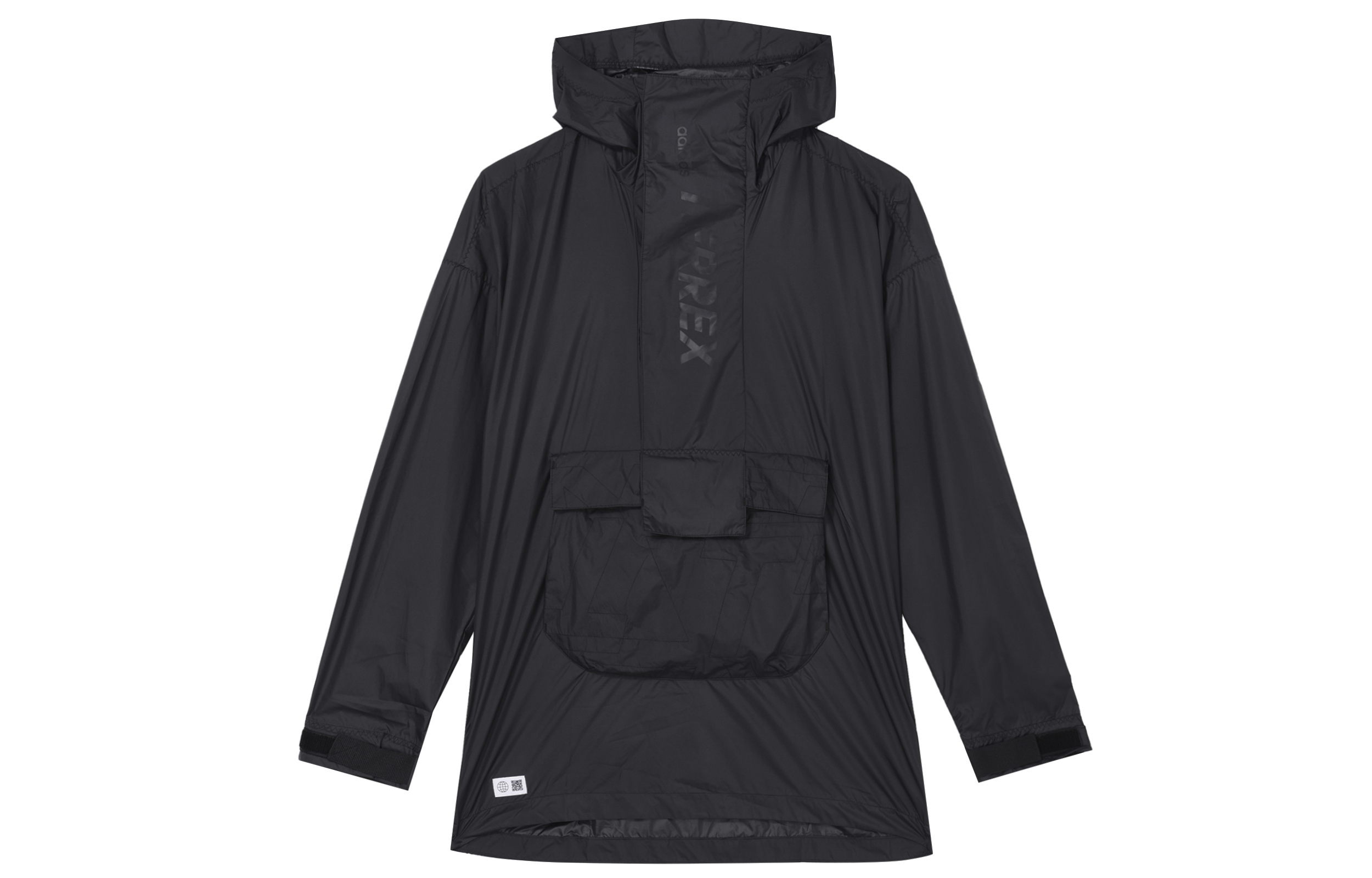 adidas Plain Pullover Hoodie Jacket - Black H55923