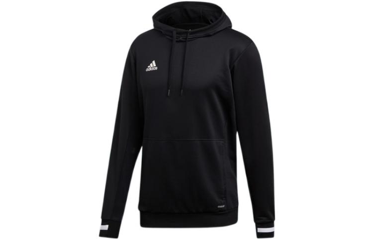 adidas Plain Pullover Hoodie with Logo Embroidery in Black DW6860