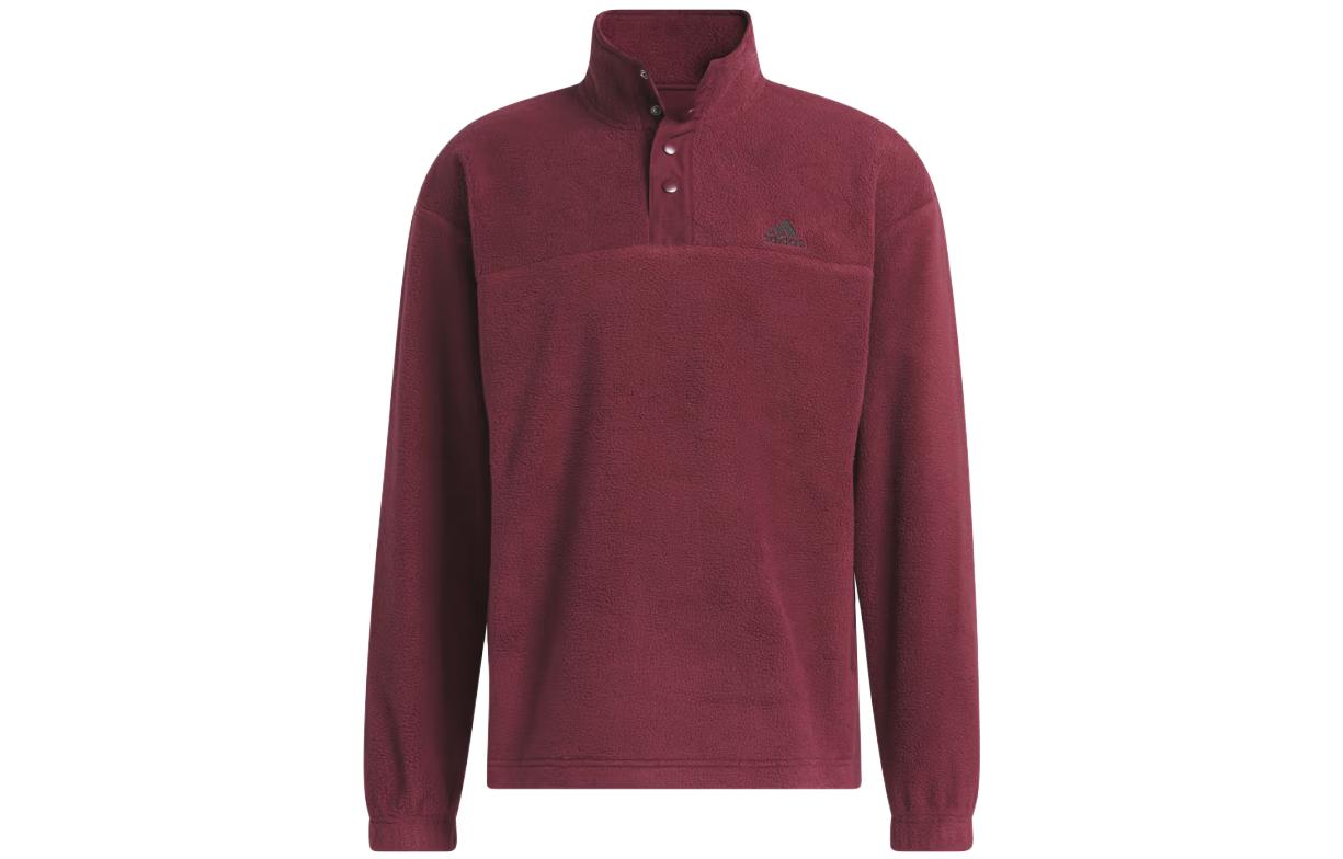 adidas Polar Fleece Pullover Red Long-Sleeve Sweatshirt IU3163