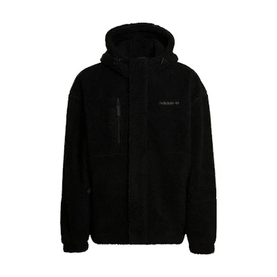 adidas Polar Fleece Trefoil Windproof Warm Jacket Black Long Sleeve HN0388