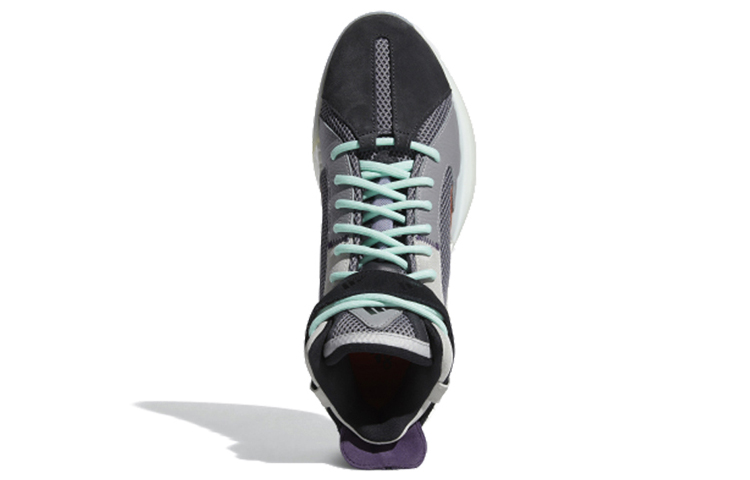 Shop adidas Posterize 減震防滑 中筒 復古籃球鞋 男款 黑銀