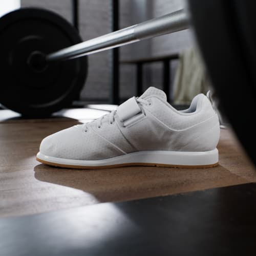 Sizing adidas Powerlift 5 Scarpe Sollevamento Pesi Bianco/Argento/Nero KJ4396