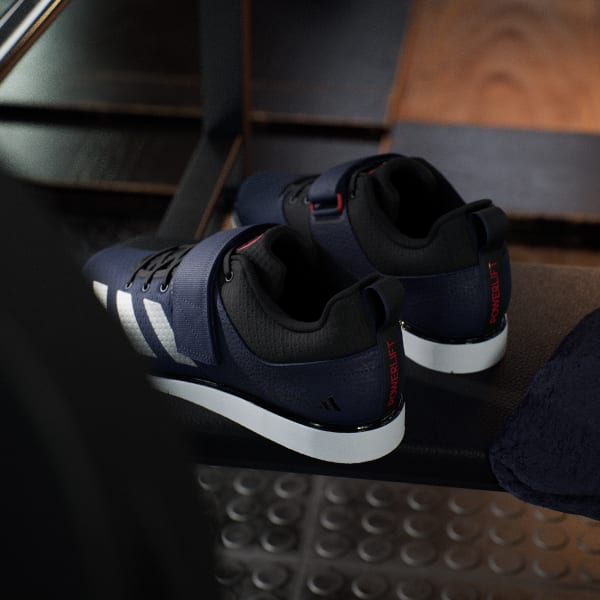 Details for Adidas Powerlift 5 Kasut Angkat Berat Biru Gelap/Perak Metalik/Merah Lucid JP6201