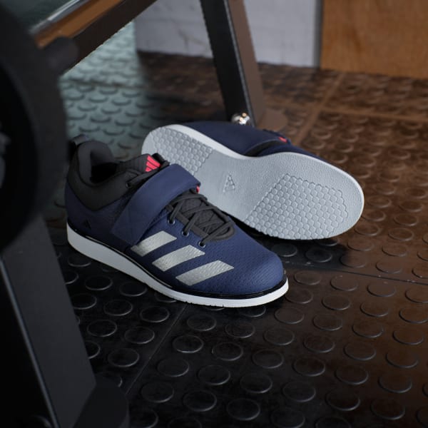 Cheap Adidas Powerlift 5 Kasut Angkat Berat Biru Gelap/Perak Metalik/Merah Lucid JP6201