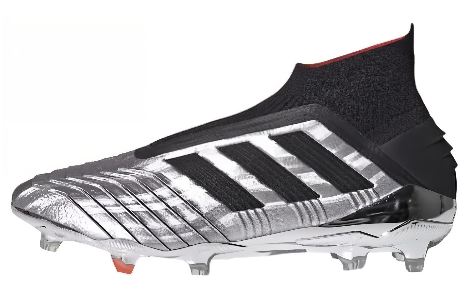 adidas Predator 19+ Firm Ground Cleats Silver Black Soccer Shoes Durable F35611