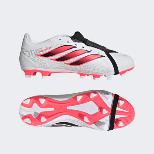adidas PREDATOR CLUB Fold-Over Tongue FG/MG Soccer Cleats for Natural, Artificial Grass & Turf Cloud White/Solar Turbo/Core Black IH2117