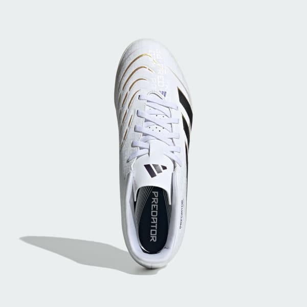 Lookbook Sepatu Adidas Predator Club TF Turf Soccer Putih/Hitam/Emas Metalik JR7010