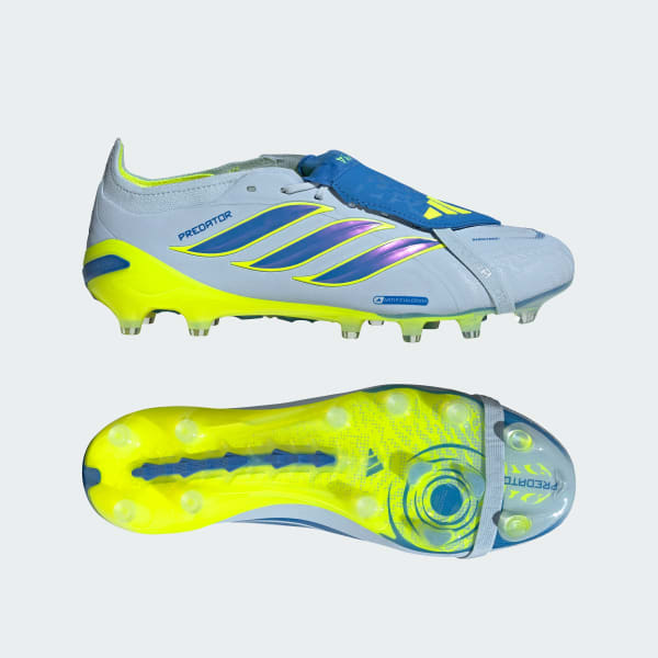 adidas PREDATOR ELITE AG Football Boots - Fold-Over Tongue for Artificial & Natural Ground Crystal Sky/Ray Blue/Team Solar Yellow 2 JR5900