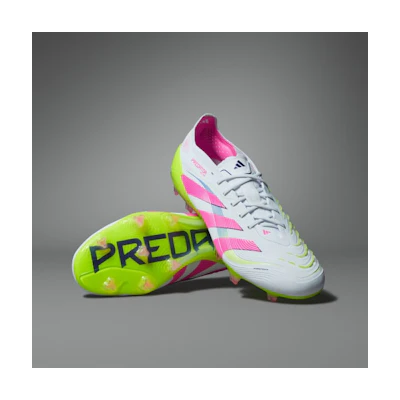 Adidas Predator Elite FG Soccer Cleats for Natural Grass Cloud White/Lucid Pink/Lucid Lemon