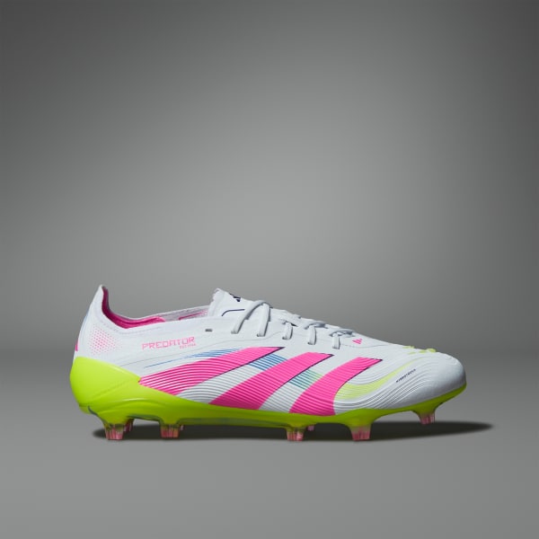 Lookbook 阿迪达斯Predator Elite FG天然草地足球鞋 云白/亮粉/亮柠檬 ID3881