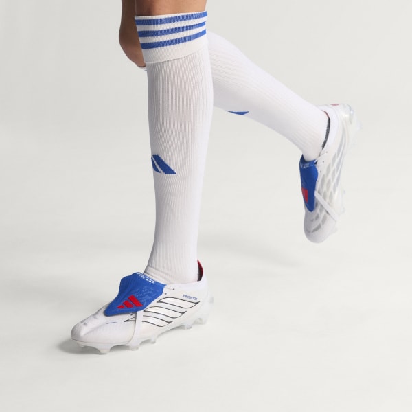 Order Adidas PREDATOR ELITE FG 固定地足球鞋 折疊鞋舌 雲白/金屬銀/皇家藍 JS0376