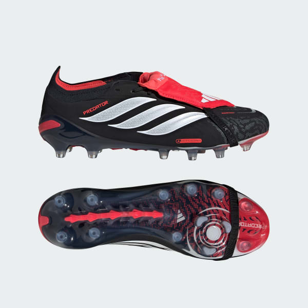 Adidas Predator Elite Fold-Over Tongue AG Soccer Cleats for Artificial & Natural Grass Core Black/Cloud White/Lucid Red KI6296