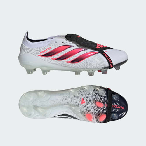 adidas Predator Elite Fold-Over Tongue HG/AG Soccer Cleats for Turf & Natural Grass Cloud White/Solar Turbo/Core Black IH7128