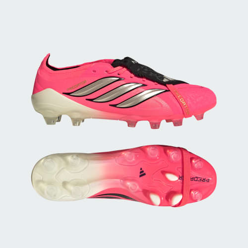 adidas PREDATOR ELITE Fold-Over Tongue HG/AG Soccer Cleats for Firm & Artificial Ground Solar Turbo/Thermal Chrome/Core Black HP9969