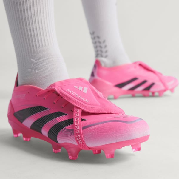 Details for Adidas PREDATOR ELITE 貝克漢 短舌 FG 粉黑白 足球鞋 天然草坪專用 JI1094