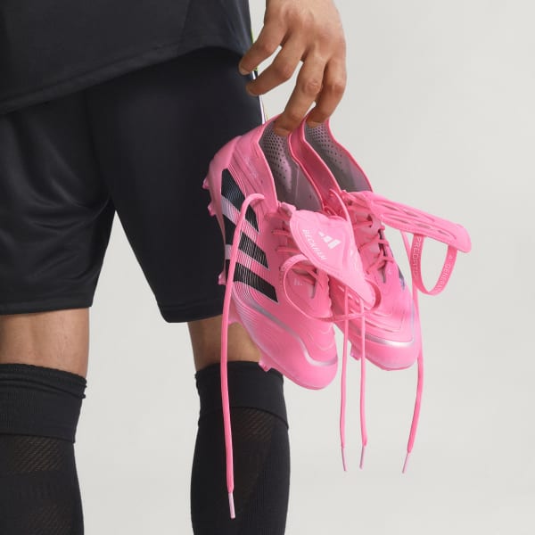 Cheap Adidas PREDATOR ELITE 貝克漢 短舌 FG 粉黑白 足球鞋 天然草坪專用 JI1094