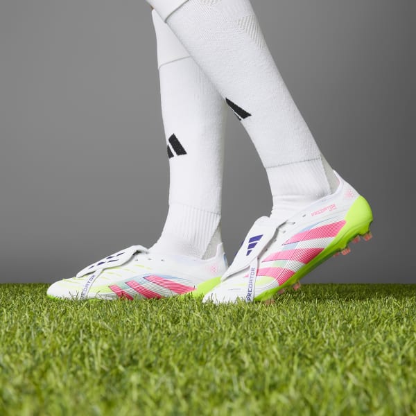Lookbook Adidas Predator Elite Foldover Tongue FG Soccer Cleats Cloud White/Lucid Pink/Lucid Lemon ID8967