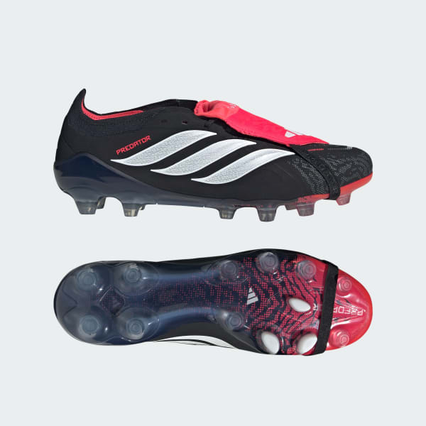 Adidas Predator ELITE Hard Ground Soccer Cleats with Fold-Over Tongue Core Black/Cloud White/Lucid Red KI6300