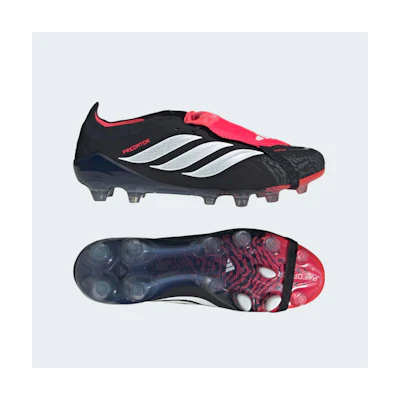 Adidas Predator ELITE Hard Ground Soccer Cleats with Fold-Over Tongue Core Black/Cloud White/Lucid Red