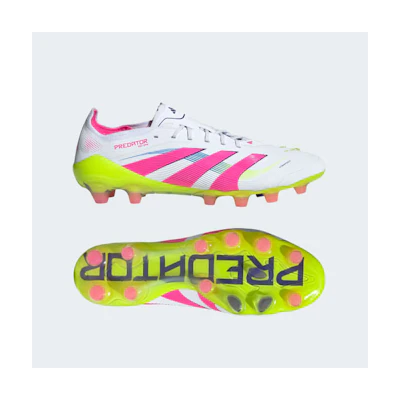 Adidas Predator Elite HG/AG Japan Soccer Boots for Firm & Artificial Ground Cloud White/Lucid Pink/Lucid Lemon