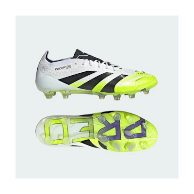 Adidas Predator Elite HG/AG Japan Soccer Cleats for Turf and Artificial Grass Cloud White/Core Black/Lucid Lemon