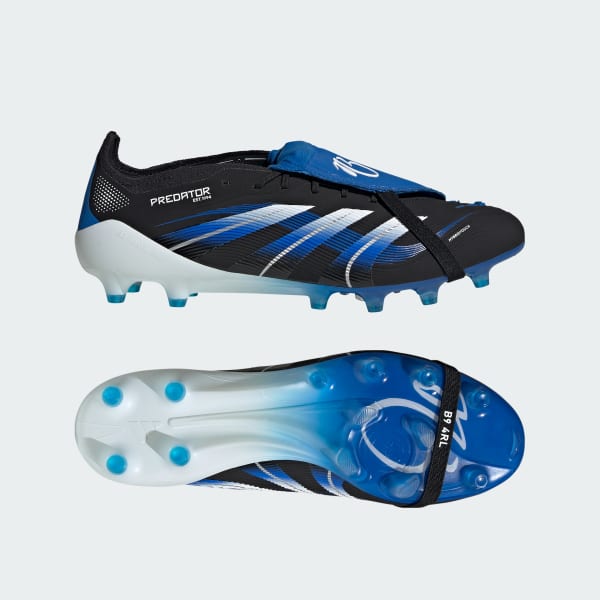Adidas Predator Elite JB Fold-Over Tongue Turf & Natural Grass Soccer Boots Core Black/Cloud White/Glow Blue JR1753