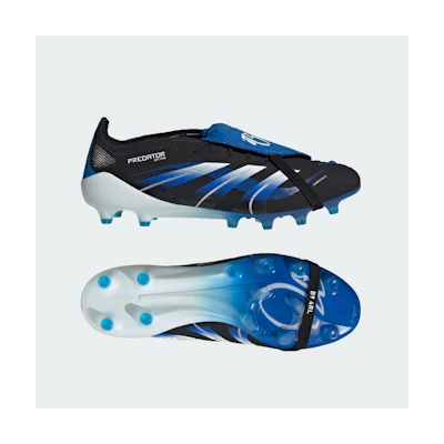 Adidas Predator Elite JB Fold-Over Tongue Turf & Natural Grass Soccer Boots Core Black/Cloud White/Glow Blue