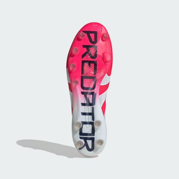 Shop adidas Predator無鞋帶人造草足球鞋 鮮紅/雲白/核心黑 ID3817