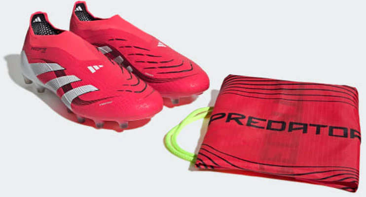 adidas Predator無鞋帶人造草足球鞋 鮮紅/雲白/核心黑 ID3817 1