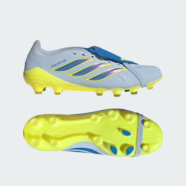 adidas Predator League FG/AG Soccer Cleats - For Turf, Artificial & Natural Grass Crystal Sky/Ray Blue/Team Solar Yellow 2 JR5905