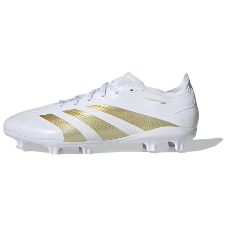 adidas Predator League FG Soccer Cleats White/Gold - Lightweight & Durable IF6346