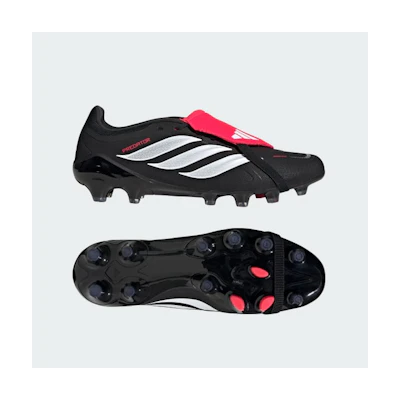 Adidas Predator League Fold-Over Hard Ground Soccer Cleats for Firm/Artificial Ground Core Black/Cloud White/Lucid Red