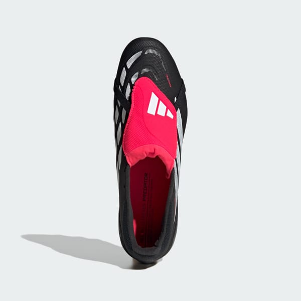 Shop Adidas Predator League Fold-Over Hard Ground Soccer Cleats for Firm/Artificial Ground Core Black/Cloud White/Lucid Red KI6301