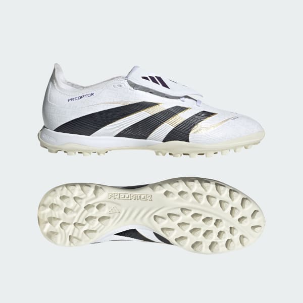 Adidas Predator League Fold-Over Tongue TF Turf Training Shoes Cloud White/Core Black/Gold Metallic JR7012