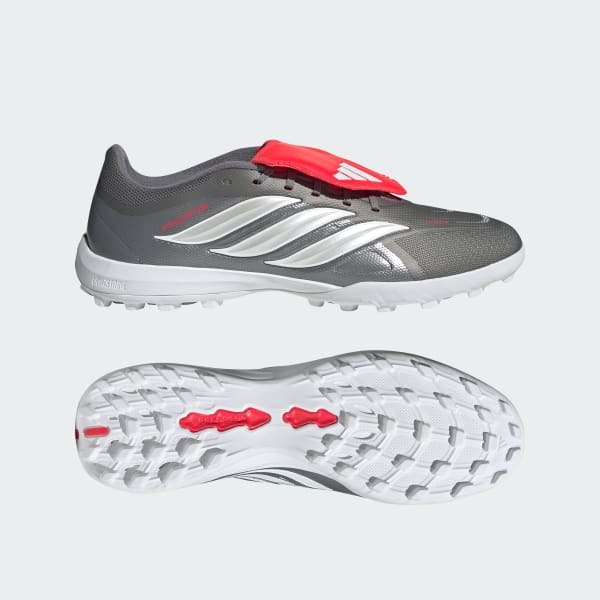 Adidas PREDATOR LEAGUE Fold-Over Tongue Turf Football Training Shoes Iron Metallic/Zero Metalic/Lucid Red