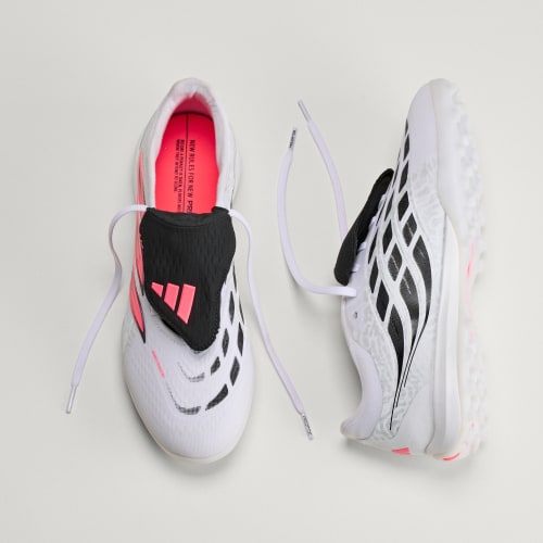 Shop adidas Predator League Foldover Astro Turf Soccer Shoes Cloud White/Solar Turbo/Core Black IH7218