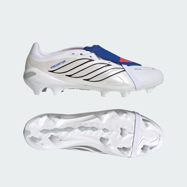 adidas Predator League Foldover Sulfo FG Soccer Cleats Cloud White/Zero Metalic/Royal Blue JS0424