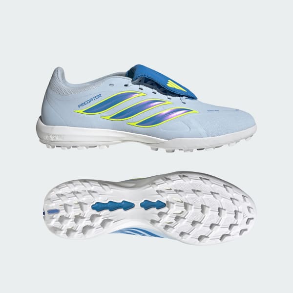 Adidas Predator League Foldover Tongue TF Soccer Cleats Crystal Sky/Ray Blue/Team Solar Yellow 2 JR7874
