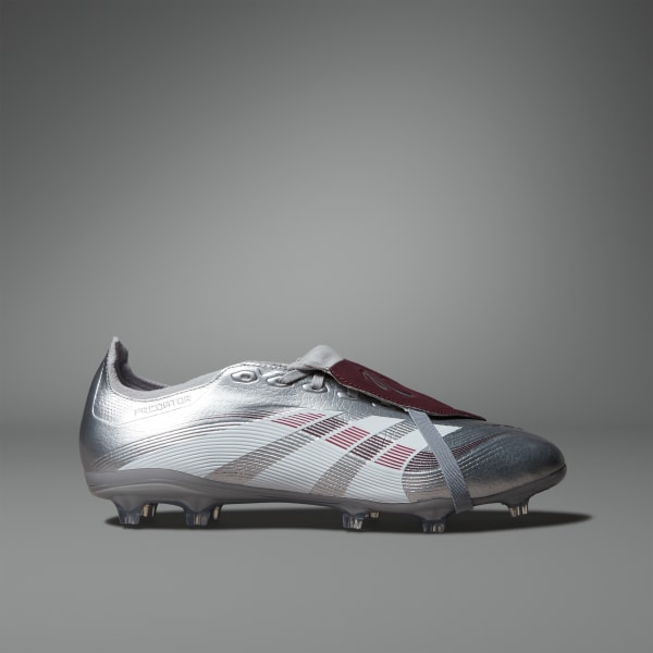 Shop Adidas Predator League JB 折舌足球鞋 銀色/經典酒紅/栗色 FG/MG JQ2688