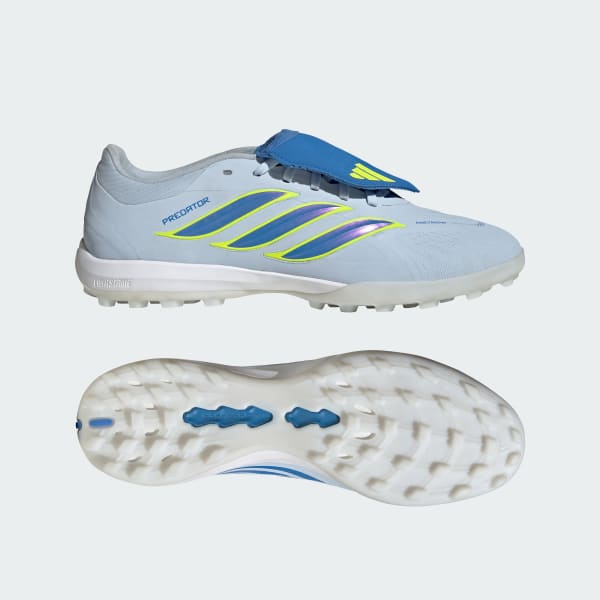 adidas Predator PRO Fold-Over Tongue Turf Football/Training Shoes. Crystal Sky/Ray Blue/Team Solar Yellow 2 JR7862