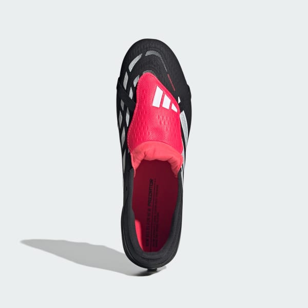Shop Adidas Predator PRO Hard Ground Soccer Boots with Fold-Over Tongue Core Black/Cloud White/Lucid Red KI8756