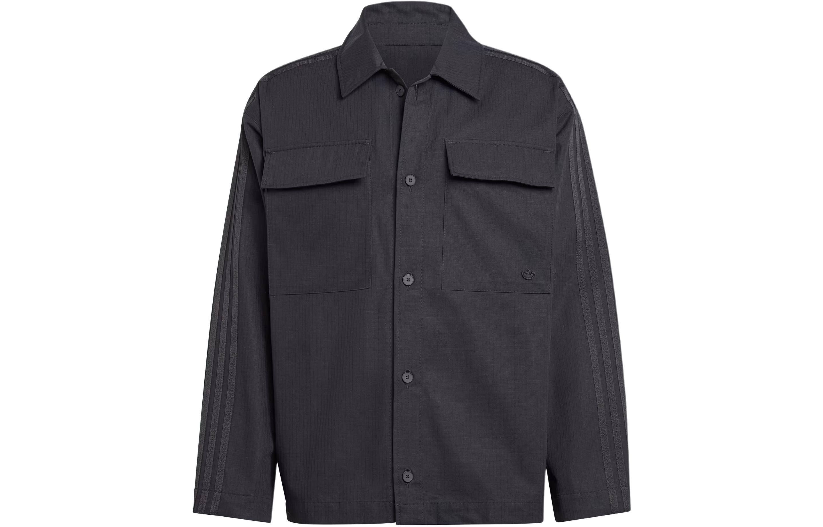 adidas Premium Essentials+ Overshirt Black Long-Sleeve Jacket IS1805