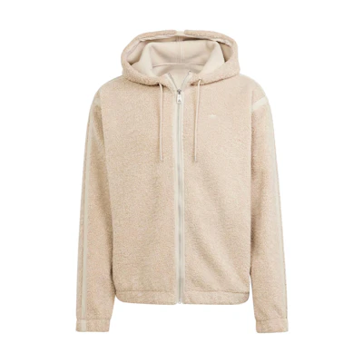 adidas Premium Essentials Fleece Jacket Beige Hooded Long-Sleeve IM4441