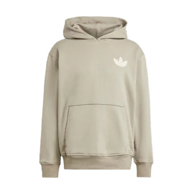adidas Premium Graphic Hoodie Logo Print Silver Grey Pullover IV9697