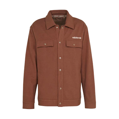 adidas Premium Overshirt Brown Loose-Fit Long Sleeve Jacket IS2044