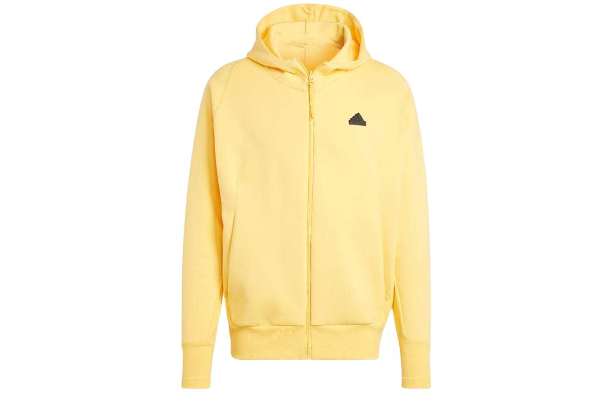 adidas Premium Yellow Full-Zip Hooded Logo Track Jacket IR5237