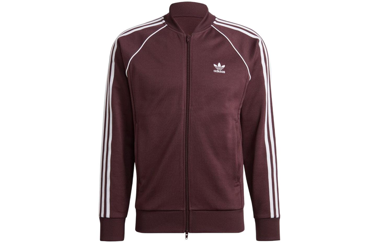 adidas PRIMEBLUE Adicolor Classics SST Zip Jacket Red 3-Stripes Embroidered Logo HK7339